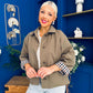 Miranda Button Detail Jacket Khaki