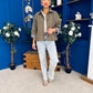 Miranda Button Detail Jacket Khaki