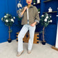 Miranda Button Detail Jacket Khaki