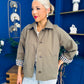 Miranda Button Detail Jacket Khaki