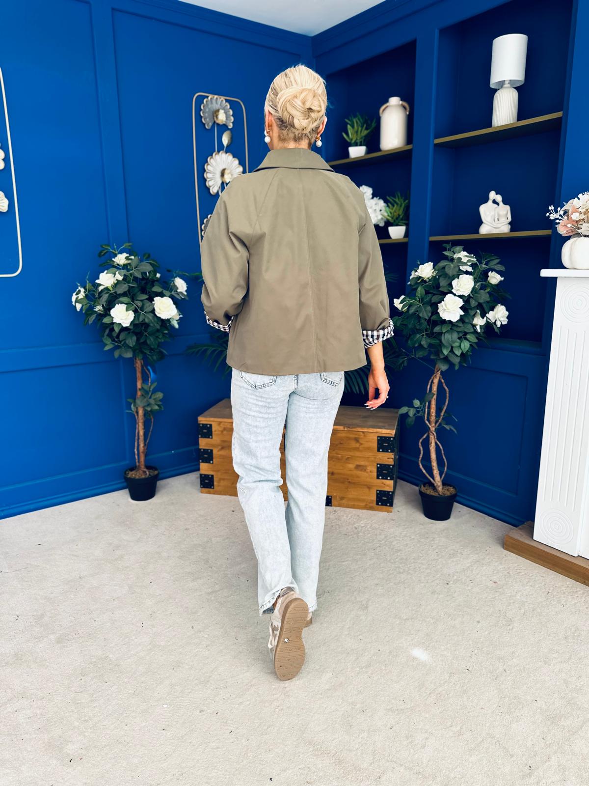 Miranda Button Detail Jacket Khaki