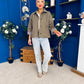 Miranda Button Detail Jacket Khaki