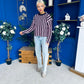 Shelby Striped Detail Jumper Pink & Burgundy