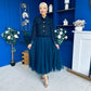 Carol Detailed Tweed Jacket Navy