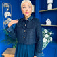 Carol Detailed Tweed Jacket Navy