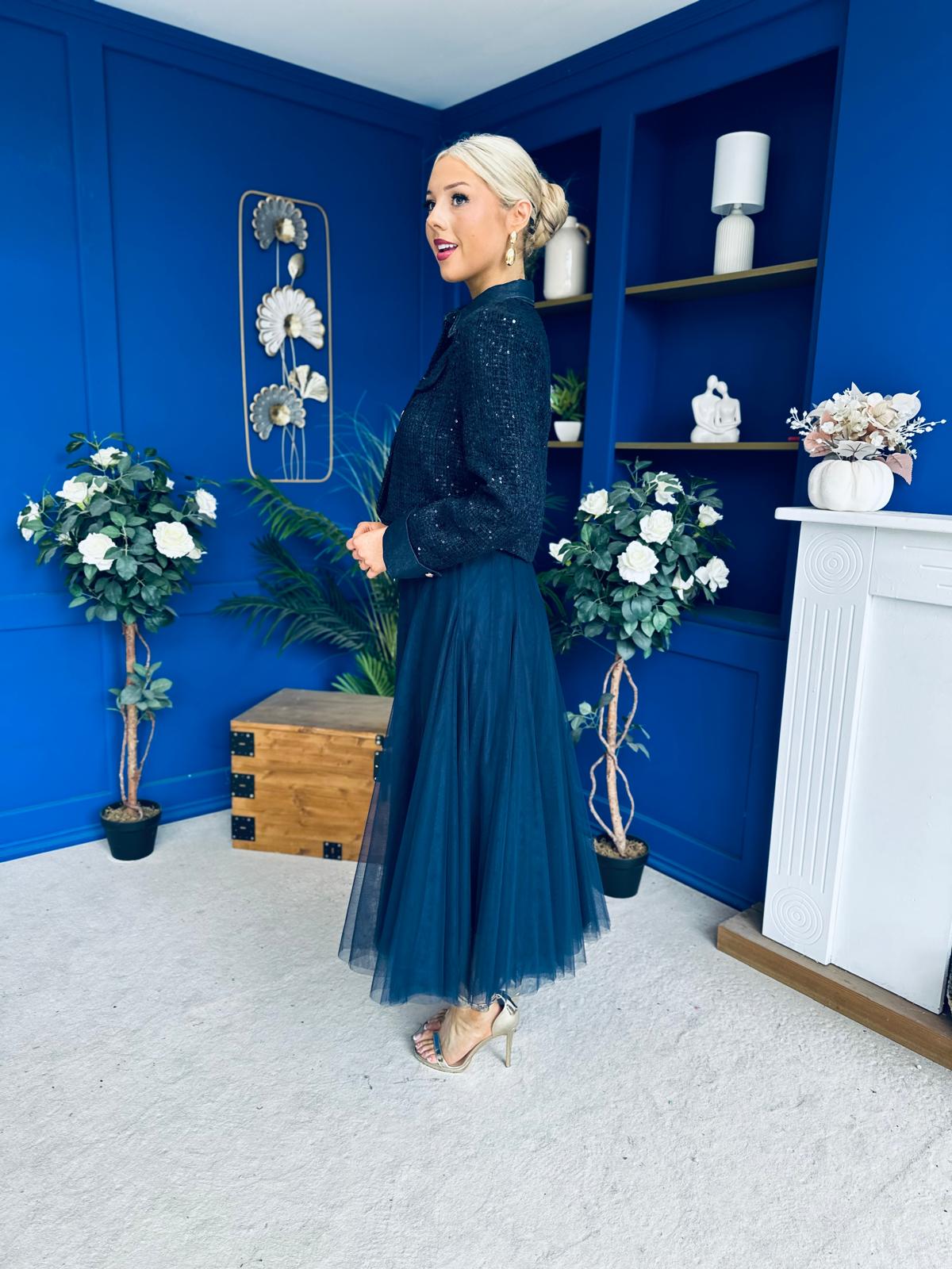 Melissa Detailed Tulle Skirt Navy
