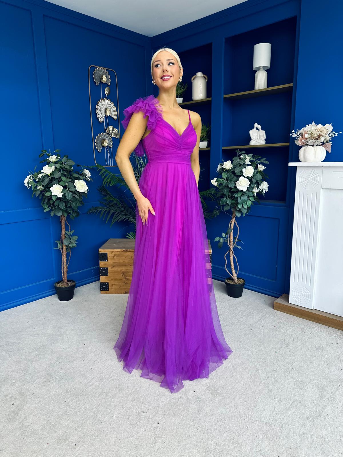 Darra Tulle Occasion Dress Orchid