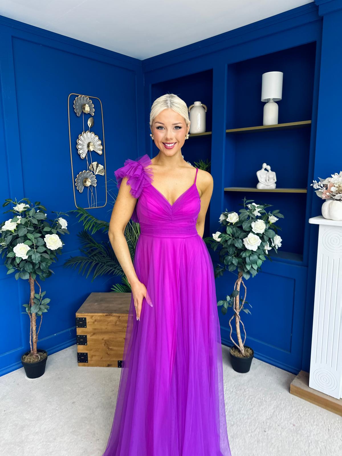 Darra Tulle Occasion Dress Orchid