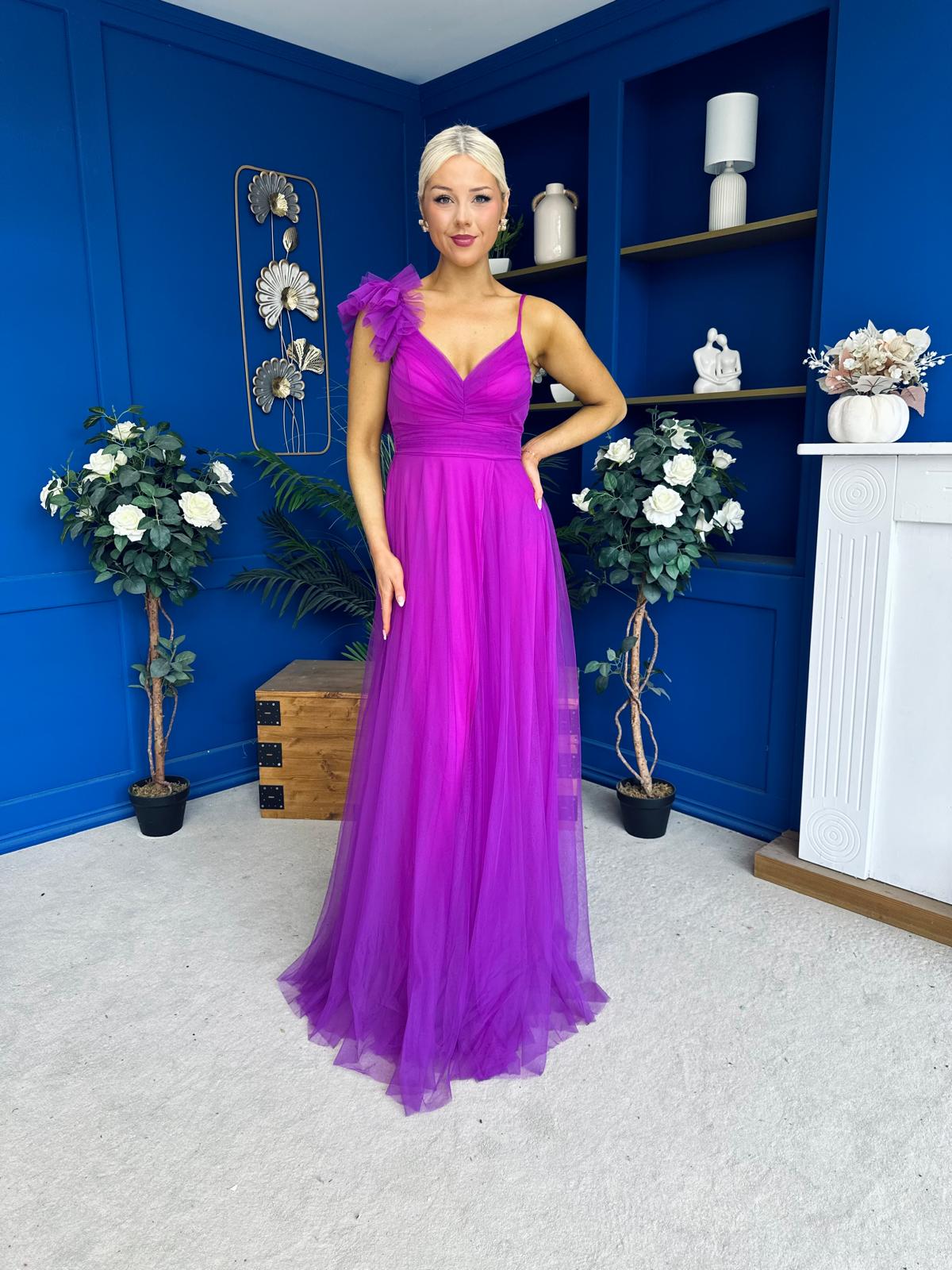 Darra Tulle Occasion Dress Orchid
