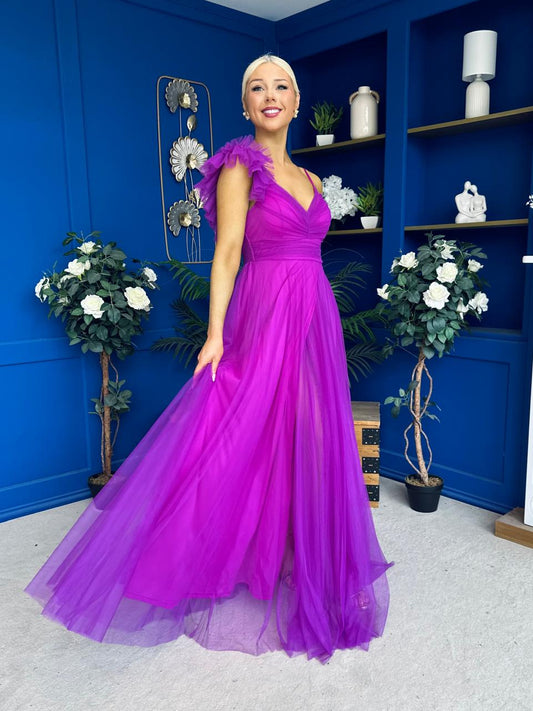 Darra Tulle Occasion Dress Orchid