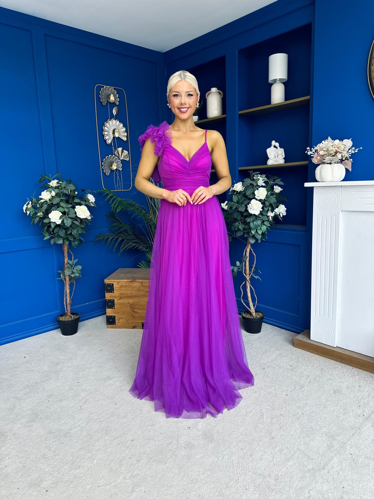 Darra Tulle Occasion Dress Orchid