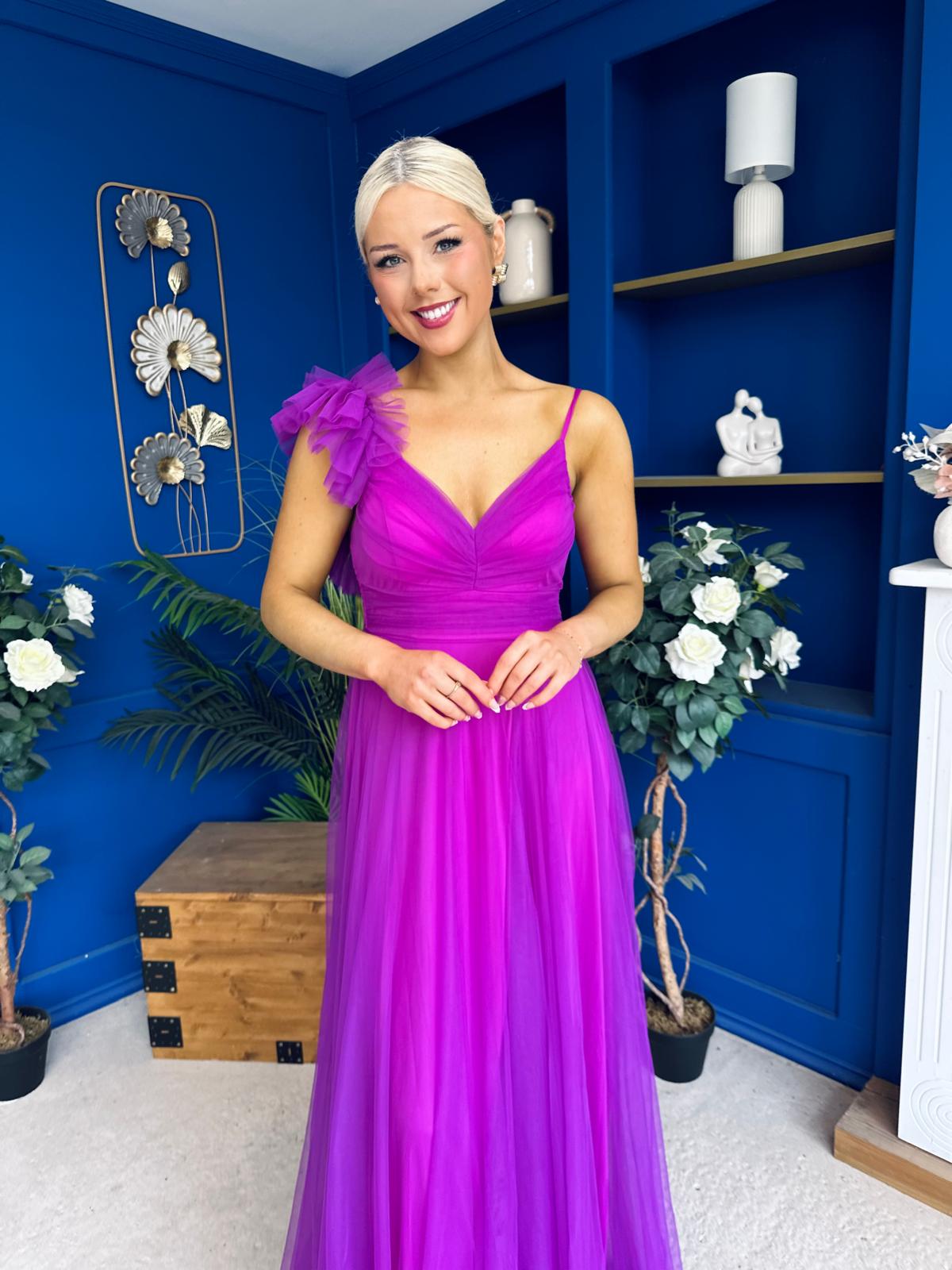 Darra Tulle Occasion Dress Orchid