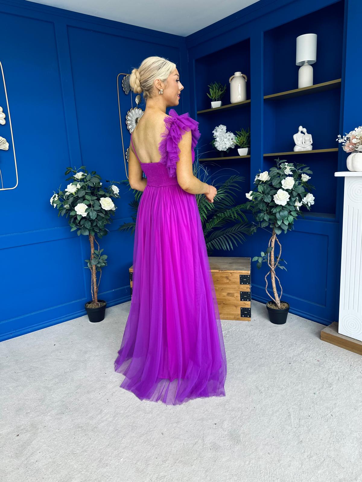 Darra Tulle Occasion Dress Orchid
