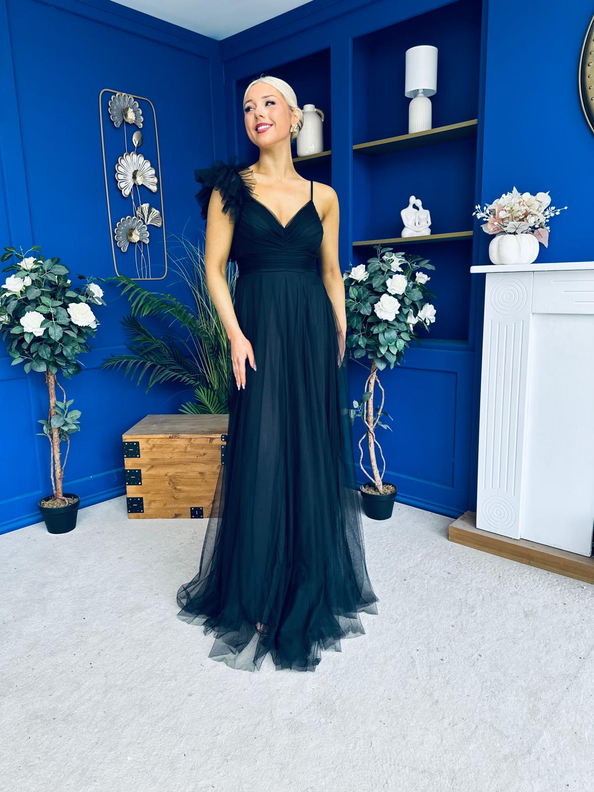 Darra Tulle Occasion Dress Black