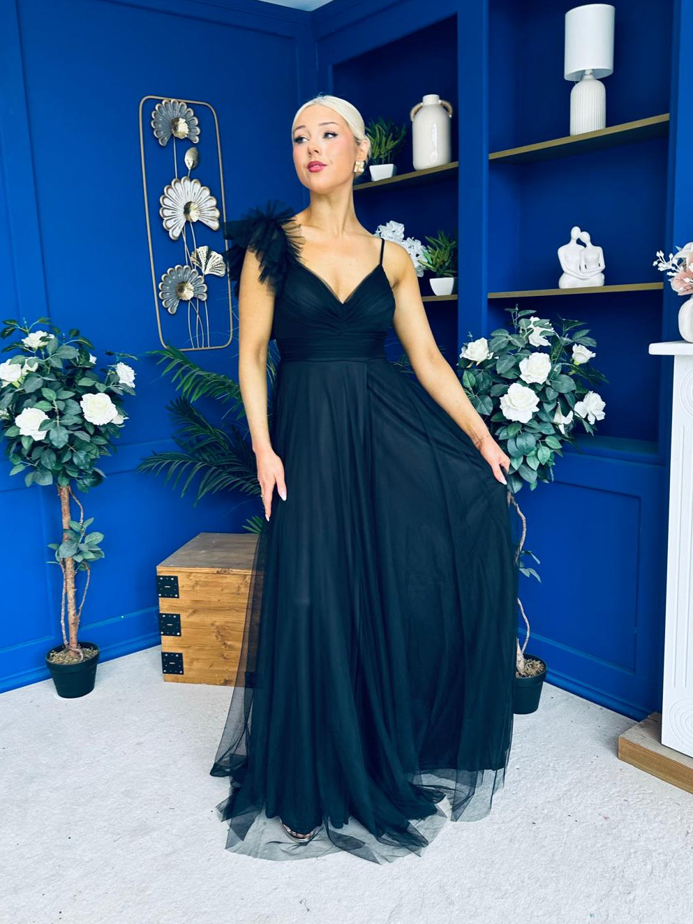 Darra Tulle Occasion Dress Black
