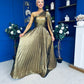 Ailbhe Cape Detail Occasion Dress Gold
