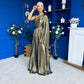 Ailbhe Cape Detail Occasion Dress Gold