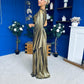 Ailbhe Cape Detail Occasion Dress Gold