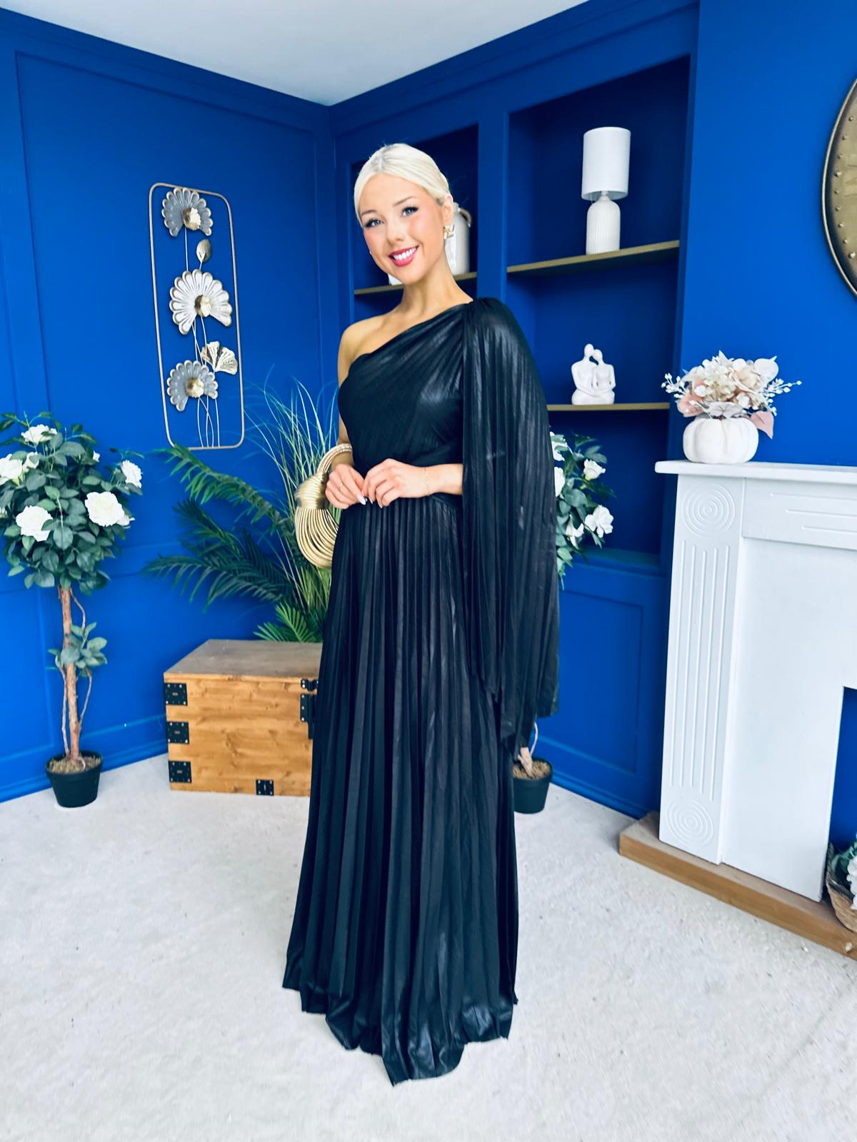 Ailbhe Cape Detail Occasion Dress Black