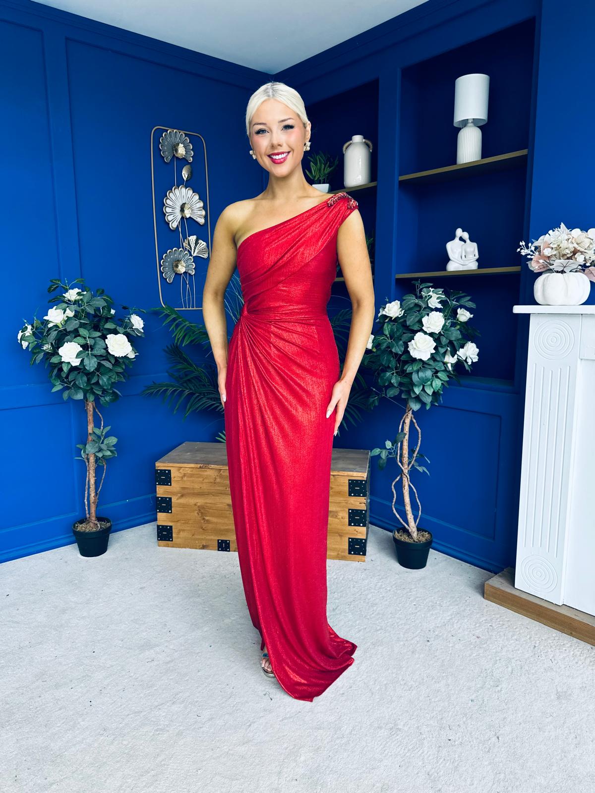 Sam One Shoulder Occasion Dress Rouge