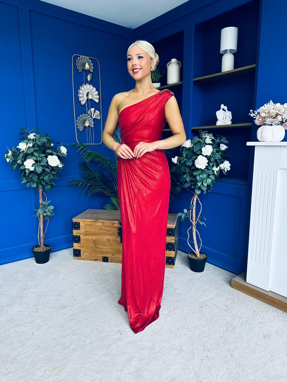 Sam One Shoulder Occasion Dress Rouge
