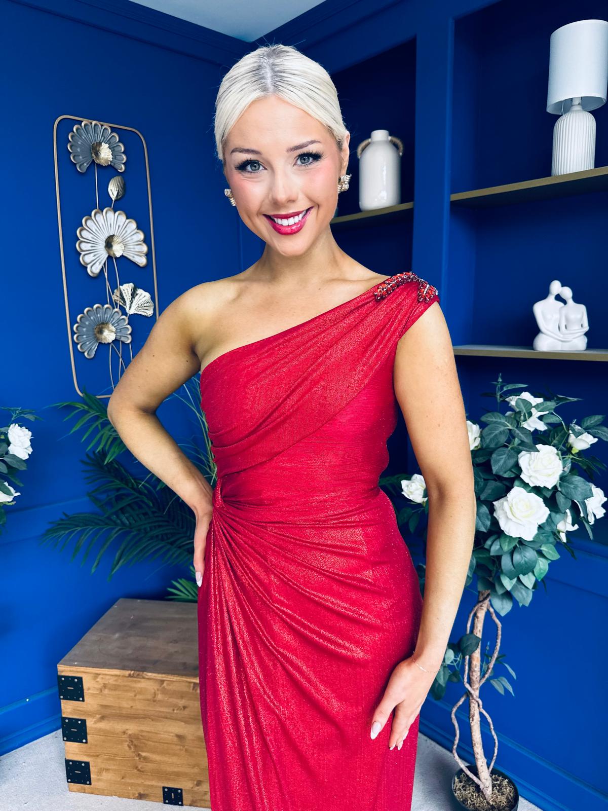 Sam One Shoulder Occasion Dress Rouge