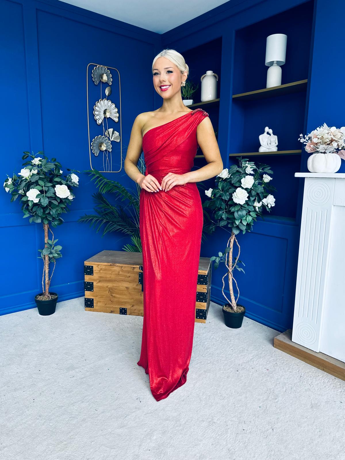 Sam One Shoulder Occasion Dress Rouge