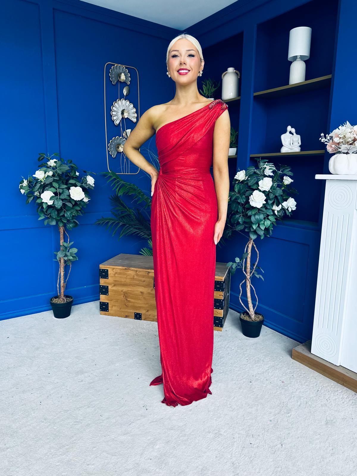 Sam One Shoulder Occasion Dress Rouge