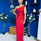 Sam One Shoulder Occasion Dress Rouge