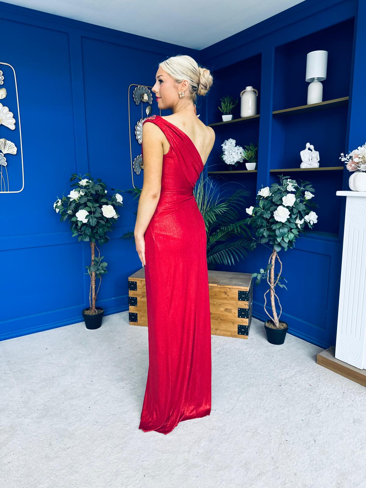Sam One Shoulder Occasion Dress Rouge