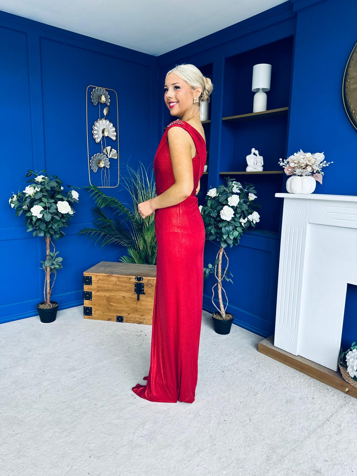 Sam One Shoulder Occasion Dress Rouge