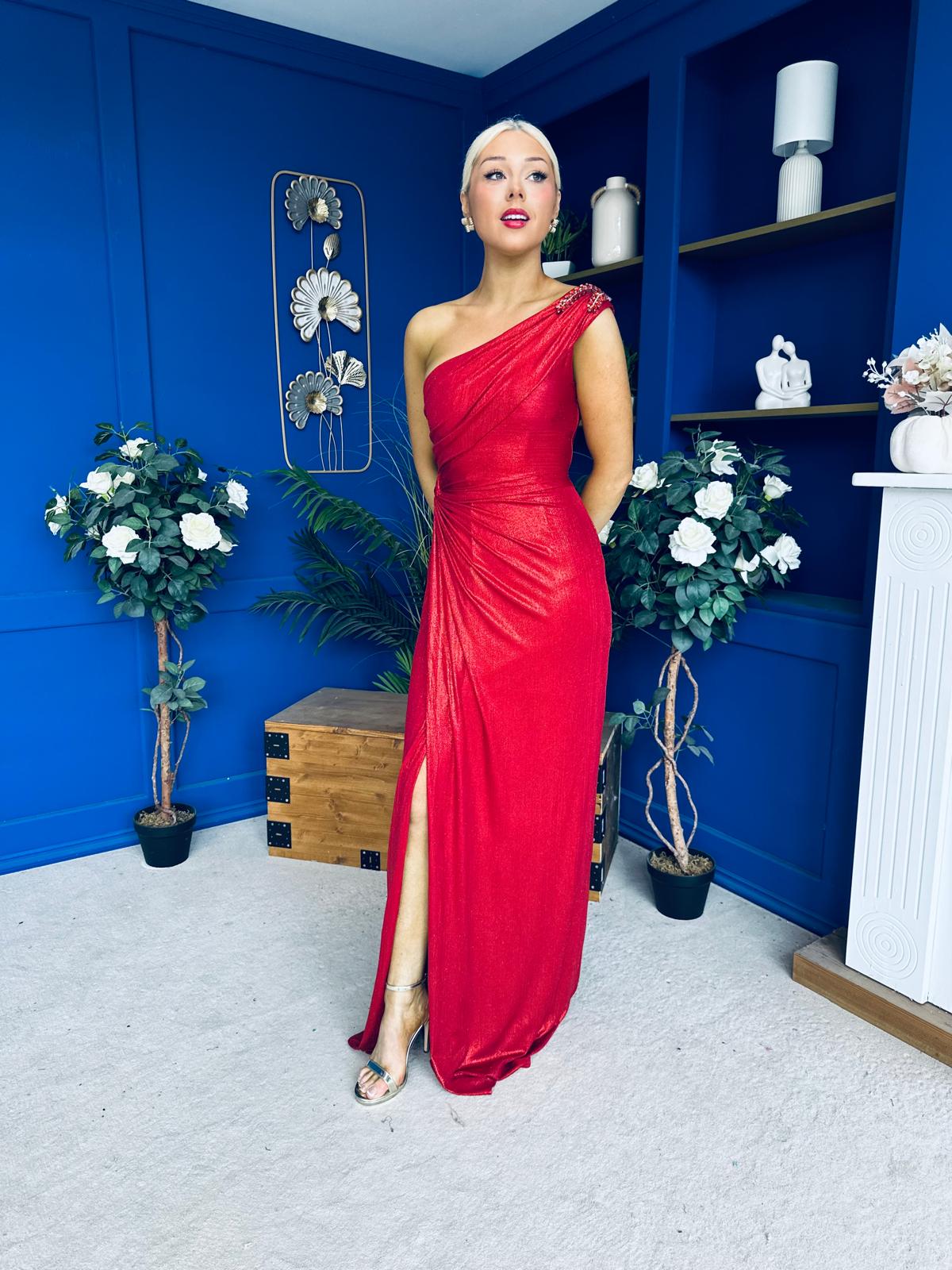 Sam One Shoulder Occasion Dress Rouge