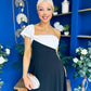 Valerie One Shoulder Midi Dress Monochrome