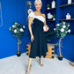 Valerie One Shoulder Midi Dress Monochrome