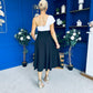 Valerie One Shoulder Midi Dress Monochrome
