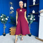 Amora Detailed Occasion Midi Dress Wine