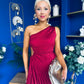 Enya Pleated Midi Occasion Dress Burgundy