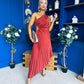 Enya Pleated Midi Occasion Dress Burnt Orange