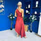 Enya Pleated Midi Occasion Dress Burnt Orange