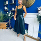 Frankie Faux Leather A-line Midi Dress Black