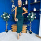 Brona Draped Sash Midi Dress Forest