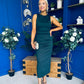 Brona Draped Sash Midi Dress Forest