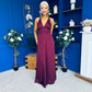 Julie Satin Slinky Occasion Dress Burgundy