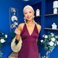Julie Satin Slinky Occasion Dress Burgundy