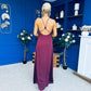 Julie Satin Slinky Occasion Dress Burgundy