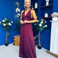 Julie Satin Slinky Occasion Dress Burgundy