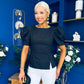 Alexandra Puff Sleeve Top Black