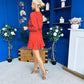 Terri Polka Mini Dress Burnt Orange