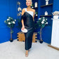 Francis Detailed Occasion Top & Skirt Set Black