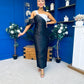 Francis Detailed Occasion Top & Skirt Set Black